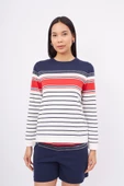 Peraluna SOFIA PULLOVER Çizgili Organik Pamuk Kadın Kazak  - Lacivert Multi thumbnail 1