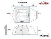 Evolite EXCAMP3 3 KİŞİLİK ÇADIR EVO-9204 thumbnail 4