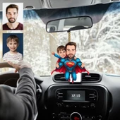Süper Baba Tasarımlı Ahşap Araba Dikiz Ayna Süsü thumbnail 1