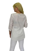 Kadın V Yaka Krep Bluz RY16982 thumbnail 5