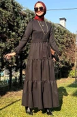 Siyah Gabardin Elbise thumbnail 5