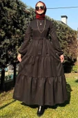 Siyah Gabardin Elbise thumbnail 4