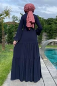 Asil Lacivert Elbise thumbnail 6