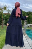 Asil Lacivert Elbise thumbnail 11