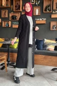 Dama Desenli Siyah Triko Hırka thumbnail 7