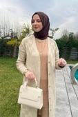 Dama Desenli Taş Triko Hırka thumbnail 8