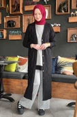Dama Desenli Siyah Triko Hırka thumbnail 6