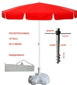 GM 10 Telli Polyester Şemsiye 2 Mt + Bidon + Çanta +KAZIK thumbnail 1