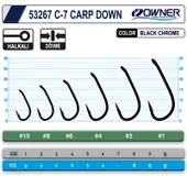 Owner 53267 C-7 Carp Down Black Chrome Sazan İğnesi thumbnail 2