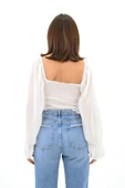 Kadın Şifon Crop Bluz 1734-24 thumbnail 10