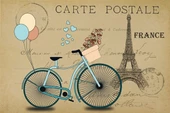 Fransa Kartpostal - Kanvas Tablo thumbnail 2
