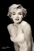 Kırmızı Rujlu Monroe - Kanvas Tablo thumbnail 1