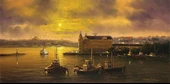 Haydarpaşa'da Gün Batarken - Kanvas Tablo thumbnail 2