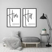 Him Her Çerçeveli Poster Seti thumbnail 2