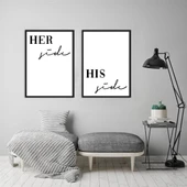 Her His Her Side Çerçeveli Poster Seti thumbnail 1