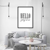 Hello White Çerçeveli Poster thumbnail 2
