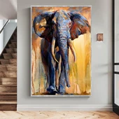 Elephant Yağlı Boya Dokulu Tablo thumbnail 1