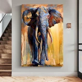Elephant Yağlı Boya Dokulu Tablo thumbnail 1