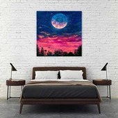 Moon Yağlı Boya Dokulu Tablo thumbnail 1