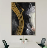 White Horse - Yağlı Boya Dokulu Tablo thumbnail 2