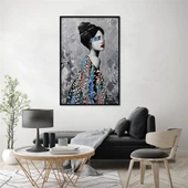 Grey Beauty - Yağlı Boya Dokulu Tablo thumbnail 1