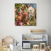 Puppies Yağlı Boya Dokulu Tablo thumbnail 1