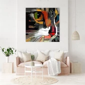 Kedi - Yağlı Boya Dokulu Tablo thumbnail 1