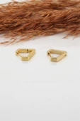 Kadın Çelik Basic Geometrik 1.5cm Üçgen Moldel Klipsli Küpe thumbnail 1