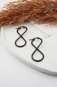 Kadın 316L Paslanmaz Çelik Basic Geometrik 5 cm Sonsuzluk Model Klipsli Küpe thumbnail 2
