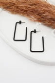 Kadın 316L Paslanmaz Çelik Basic Geometrik 4.5 cm Dikdörtgen Model Küpe thumbnail 1