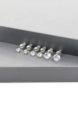 Kadın Basic Zirkon Taşlı 3 Boy Oval Model 6'lı Küpe Seti thumbnail 1