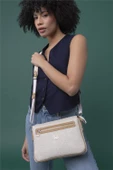 Benetton Bej Eskitme Monogram Kadın Çapraz Çanta BNT 1276 thumbnail 2