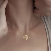 925 Ayar Gümüş Arı  Figürlü Kolye thumbnail 3