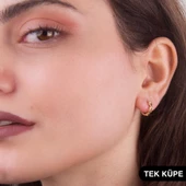 14 Ayar Tek Halka Altın Küpe 0,55 gr thumbnail 3