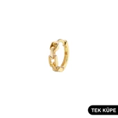 14 Ayar Tek Halka Altın Küpe 0,55 gr thumbnail 5