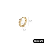 14 Ayar Altın Tek Halka Küpe 0,60 gr thumbnail 3