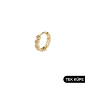 14 Ayar Altın Tek Halka Küpe 0,60 gr thumbnail 4
