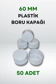 Plastik Boru Kapağı 60 MM (50 Adet) thumbnail 2