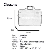 CLASSONE WORKOUT TL6004 15.6'' GRİ NOTEBOOK ÇANTASI thumbnail 8