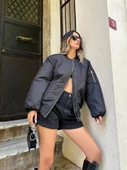 Düz Bomber Ceket - Siyah thumbnail 1