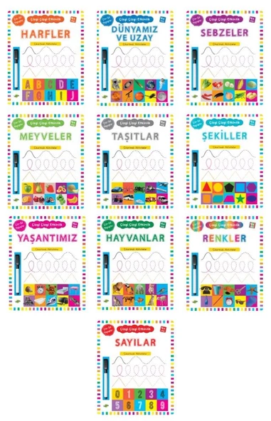 Kukla Çizgi Çizgi Etkinlik Çıkartmalı Aktiviteler Seti 10 Kitap ürün görseli 1