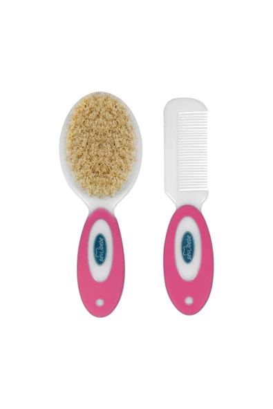 Sevi Bebe Naturel Fırça Tarak Seti Pembe ürün görseli 1
