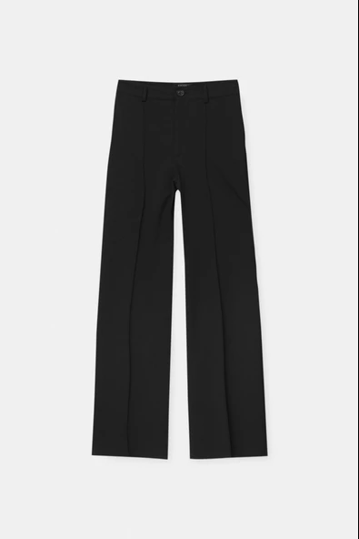 Pull & Bear Siyah Dikiş Detaylı Şık Pantolon - Resim 2