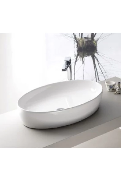 Turkuaz  One Tezgahüstü Lavabo 67x42 cm ürün görseli 1