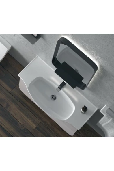 Turkuaz  Lila Etajerli Lavabo 100x48 cm ürün görseli 1
