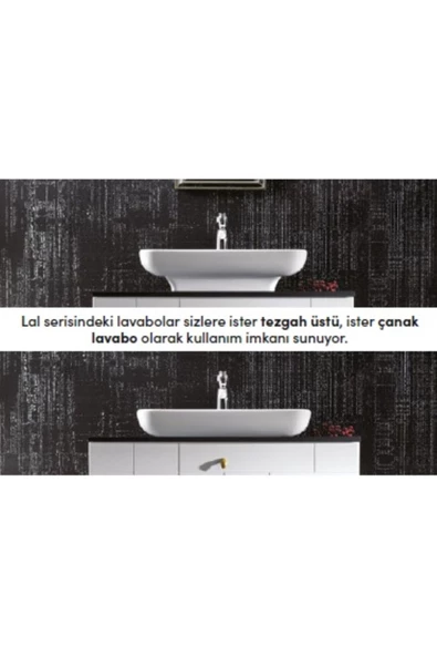 Turkuaz  Lal Tezgahüstü Lavabo 80x42 cm ürün görseli 1