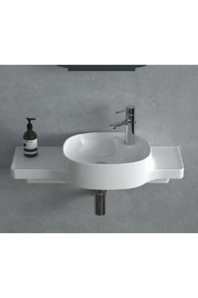 Turkuaz  Harmony Etajerli Lavabo 100x37,5x26,4 cm (Sağdan Hazneli) ürün görseli 1