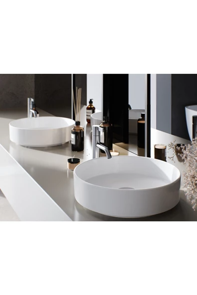 Turkuaz  Tezgah Üstü Lavabo, Suit, Ø 40 cm Mat Beyaz ürün görseli 1