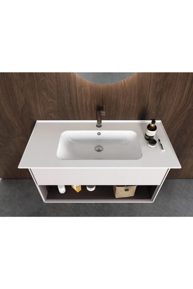 Turkuaz  Blue Etajerli Lavabo 100x47 cm ürün görseli 1
