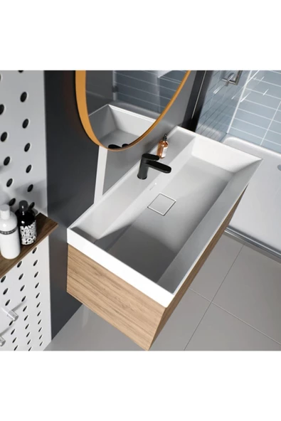 Turkuaz  Sharp Etajerli Lavabo 100x48 Cm ürün görseli 1